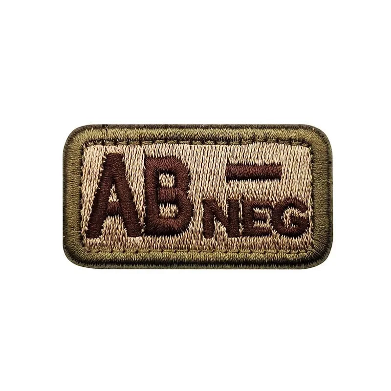 Écusson Groupe Sanguin 2,5 × 5 cm – Patch Tactique Brodé avec Velcro A/B/AB/O Pos-Neg - BLACKBEARD OUTDOOR INDUSTRIES