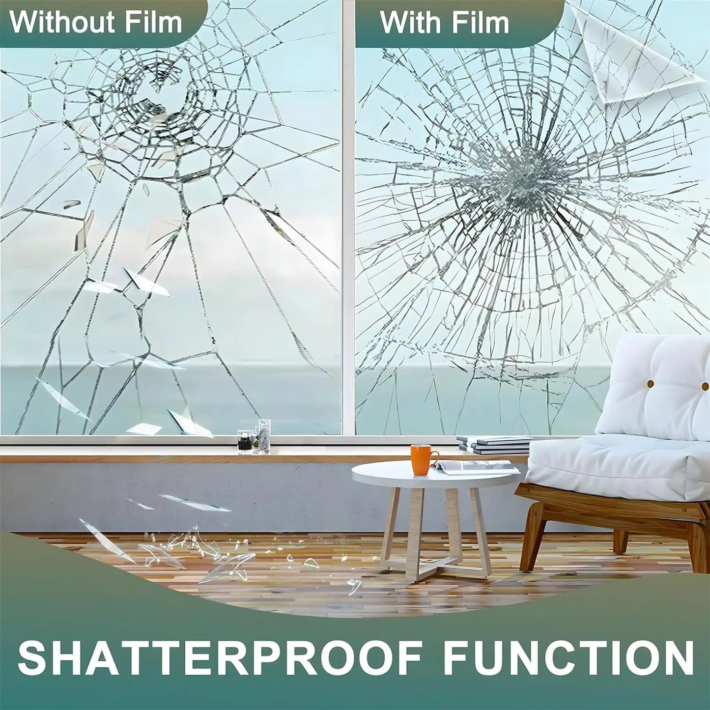Film de Sécurité Transparent pour Fenêtres – Film Anti-Éclats et Tempéré BLACKBEARD OUTDOOR INDUSTRIES