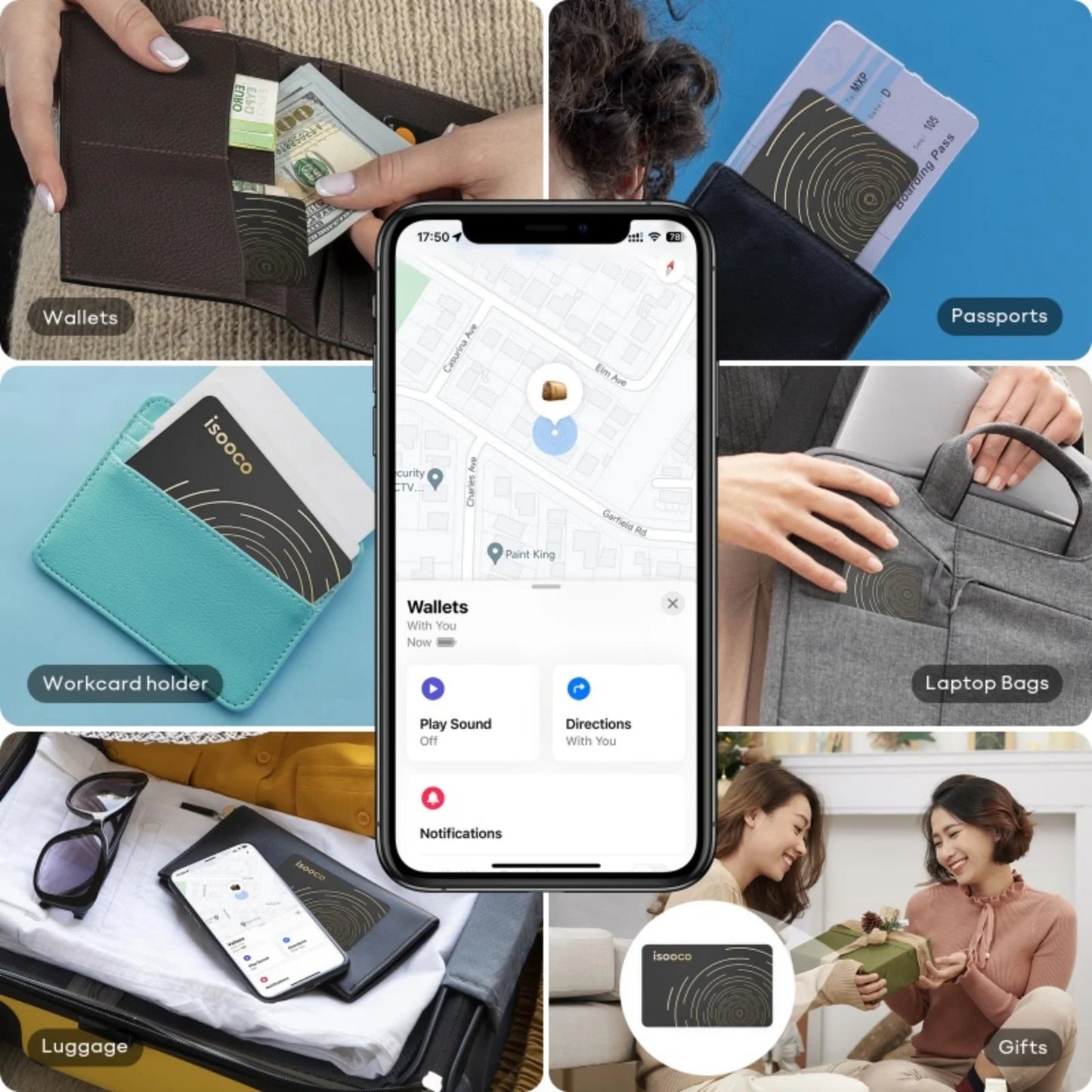 Isooco Bluetooth Tracker - Localisateur Intelligent Anti-perte, Utilisation avec "Find My" (Uniquement iOS) BLACKBEARD OUTDOOR INDUSTRIES