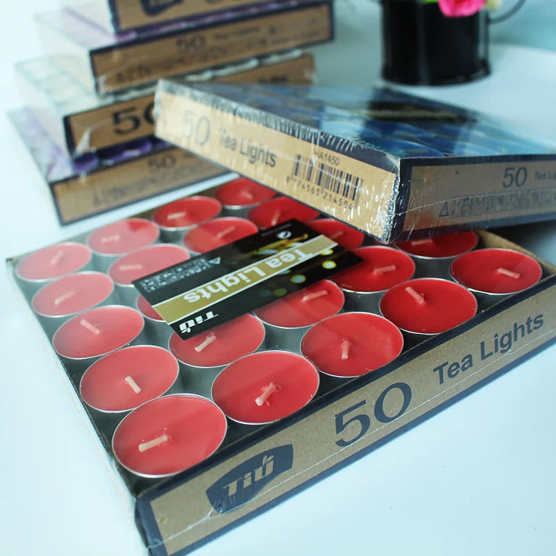 50 Bougies Parfumées Tea Light – Set de Bougies d'Ambiance pour Anniversaires, Mariages et Décoration Romantique - BLACKBEARD OUTDOOR INDUSTRIES