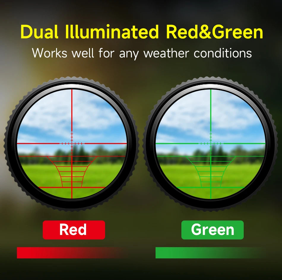 Lunette de Visée Tactique SFP 4-16X44 / 6-24X50 / 10-40X50 avec Réticule Illuminé Rouge & Vert, Réglage Parallaxe - BLACKBEARD OUTDOOR INDUSTRIES
