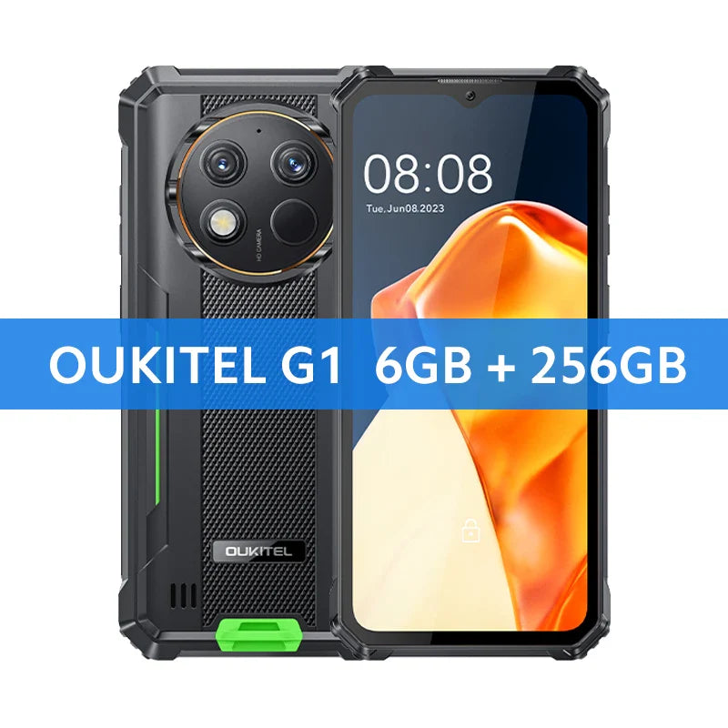 OUKITEL G1 Rugged Smartphone – Global Version 6.52" HD+ | 10600mAh | 6GB + 256GB | Android 14 | 48MP + 2MP Caméra - BLACKBEARD OUTDOOR INDUSTRIES
