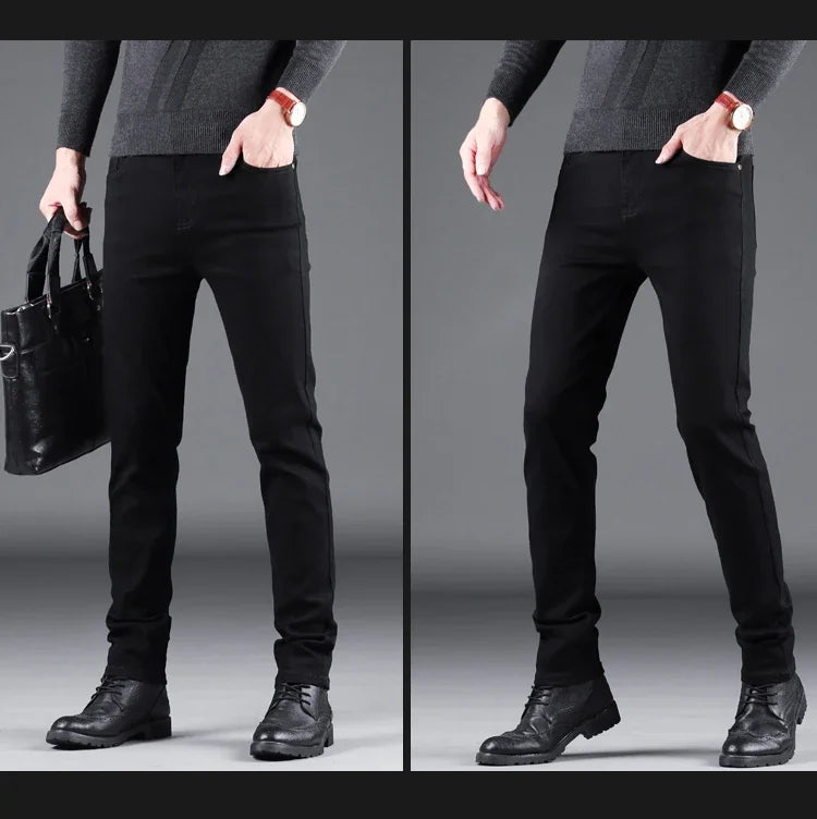 Jeans Slim Pure Black pour Homme - Élasticité, Coupe Droite, Mode Décontractée BLACKBEARD OUTDOOR INDUSTRIES