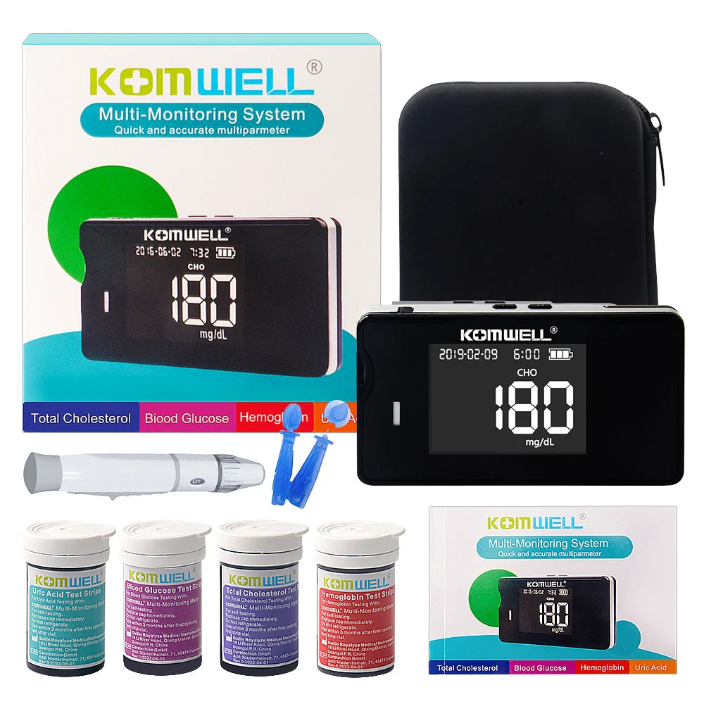 Kit de Test Médical Multifonction 4 en 1 - Cholestérol, Acide Urique, Glucose Sanguin & Hémoglobine BLACKBEARD OUTDOOR INDUSTRIES