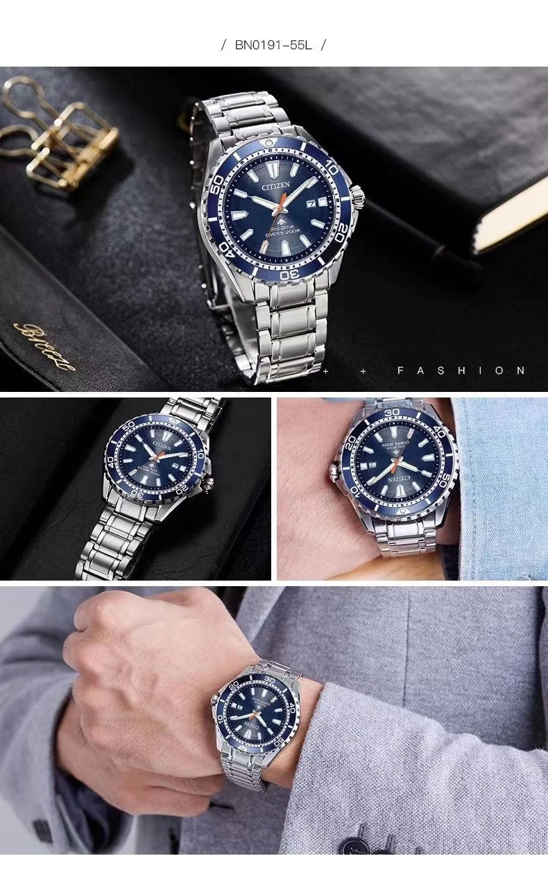 Montre Homme Citizen BM8475-26E – Énergie Solaire Éco-Drive – Étanche 200M – Bracelet Cuir – Design Sport & Élégant - BLACKBEARD OUTDOOR INDUSTRIES