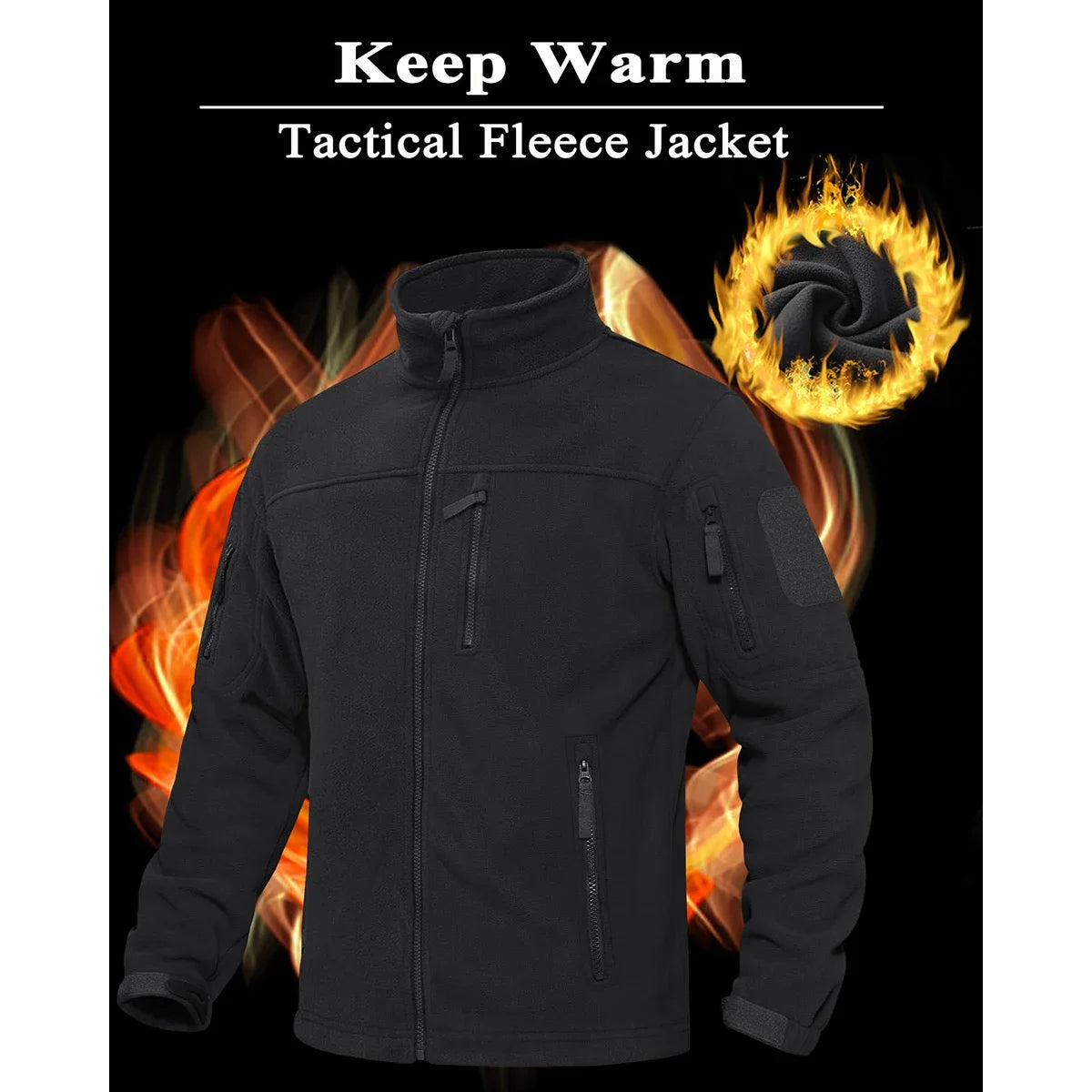 Veste Softshell Tactique Homme – Veste en Fleece Zippée, Chaude, Coupe-Vent et Multifonctionnelle avec Poches Zippées – Idéale pour le Randonnée, le Travail en Extérieur et les Activités en Plein Air BLACKBEARD OUTDOOR INDUSTRIES