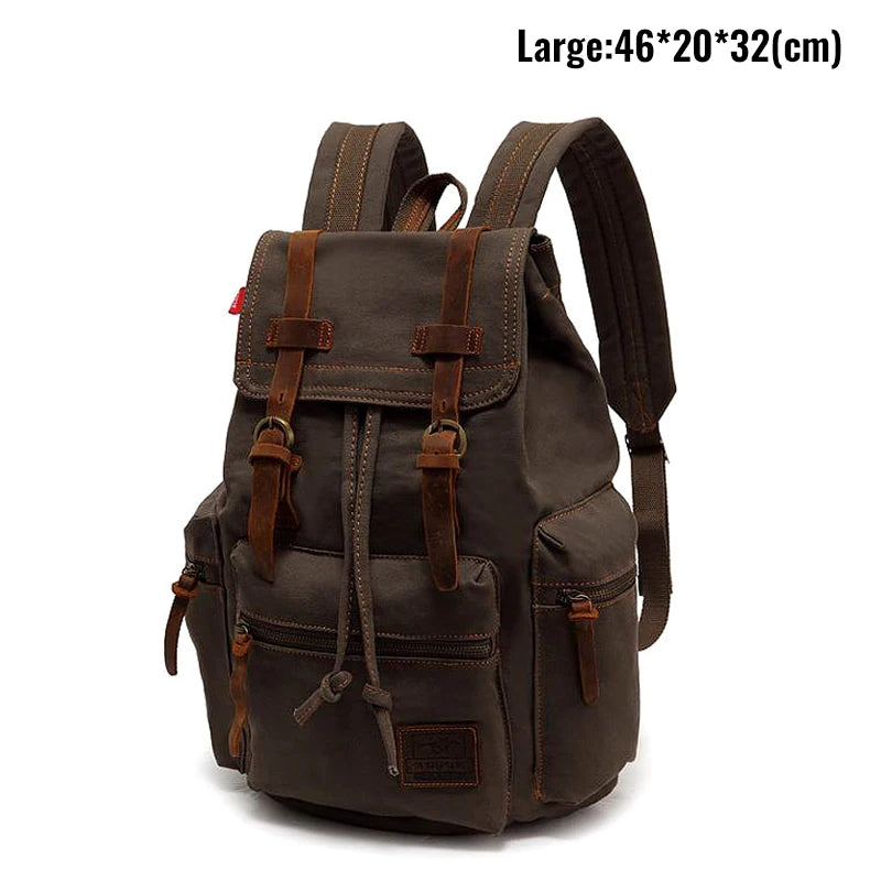 MARKROYAL Sac à Dos Vintage en Toile – Grand Format 36–55L | Compatible PC 14’’ | Unisexe - BLACKBEARD OUTDOOR INDUSTRIES