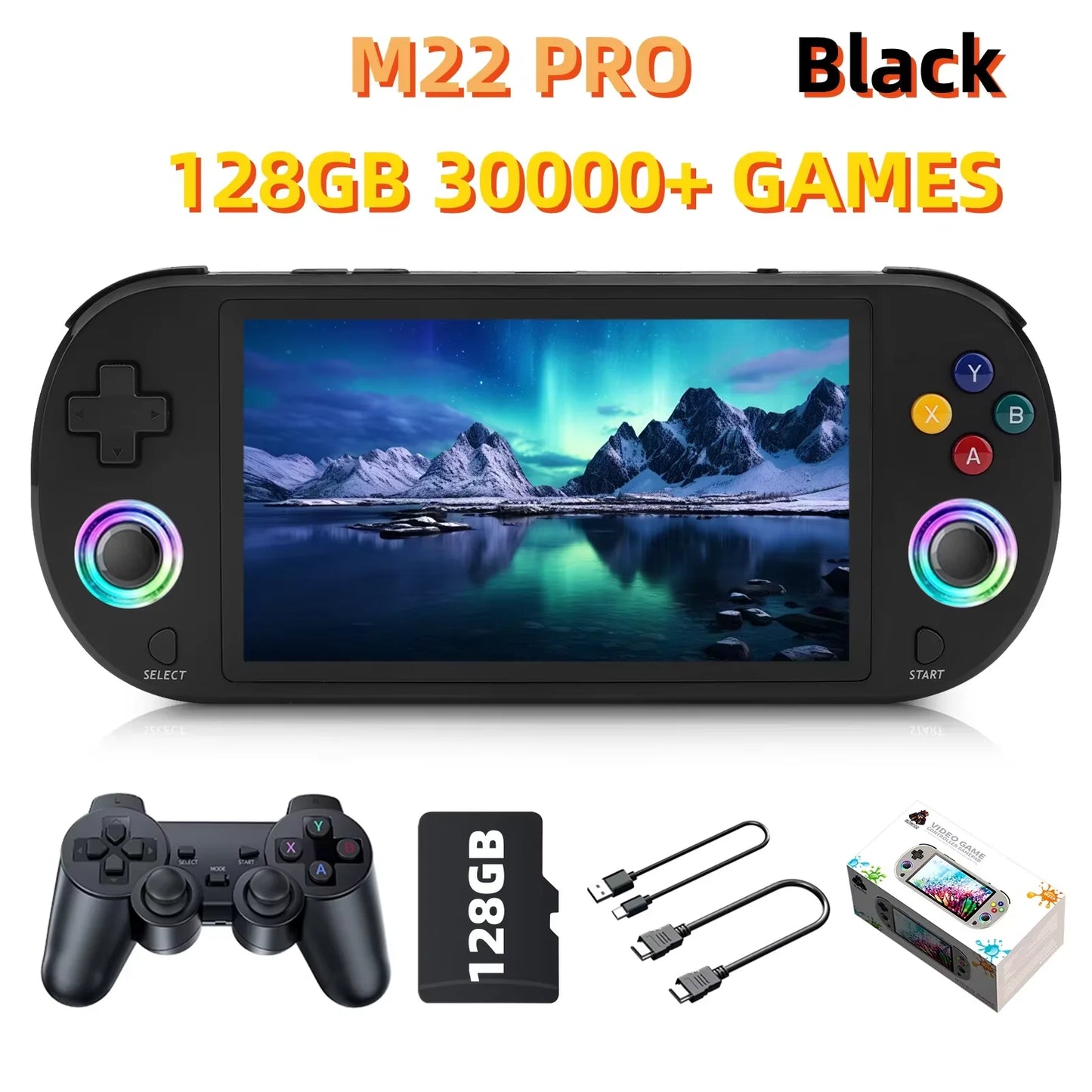 Console de jeux rétro portable M22 Pro – 128 Go - BLACKBEARD OUTDOOR INDUSTRIES