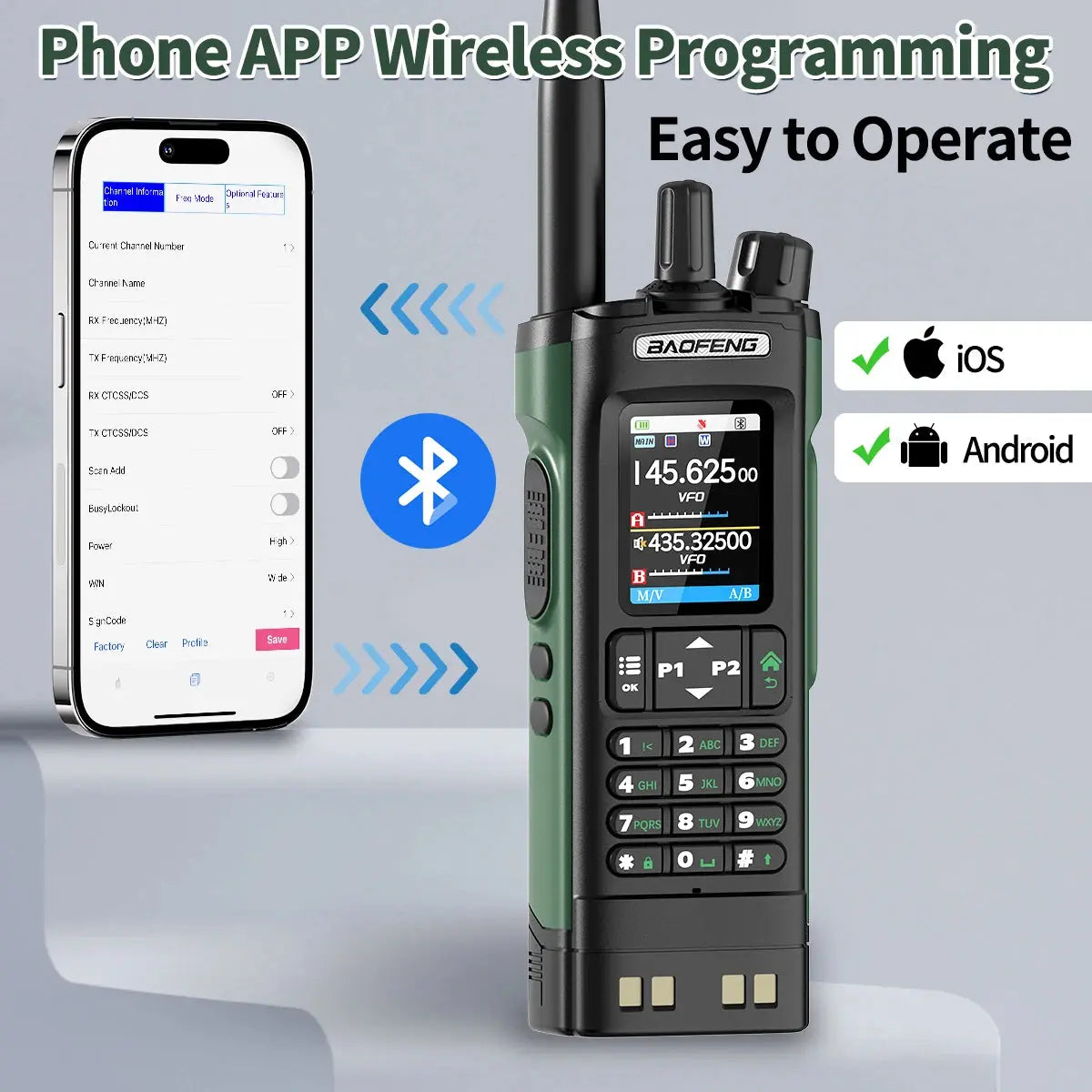 Talkie-Walkie Baofeng UV-32 – Programmation Bluetooth & GPS Intégré Ma boutique
