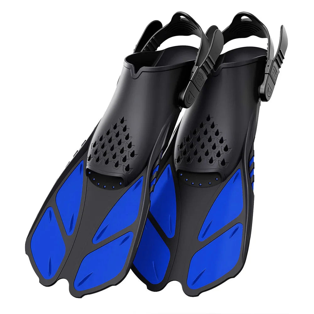 Palmes de Plongée Réglables Adulte – Fins Courtes en Silicone Ouvertes au Talon, Natation, Snorkeling, Voyage - BLACKBEARD OUTDOOR INDUSTRIES