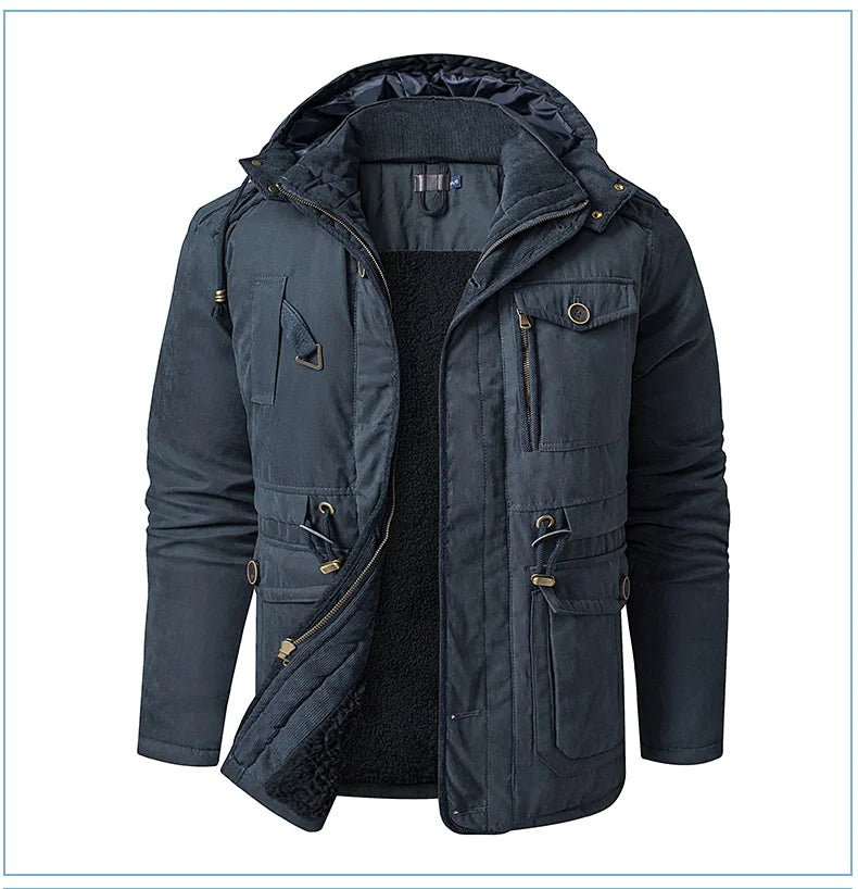 Parka Homme Hiver Chaude – LZLLTT Avec Capuche Amovible | Doublure Polaire | Multipoches | -30°C à +5°C - BLACKBEARD OUTDOOR INDUSTRIES