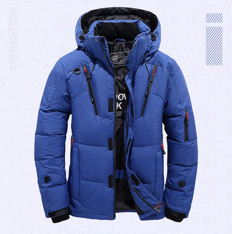 Veste Doudoune Homme en Duvet Blanc - Parka Hivernale Windproof, Chaude et Confortable, Avec Capuche Détachable BLACKBEARD OUTDOOR INDUSTRIES