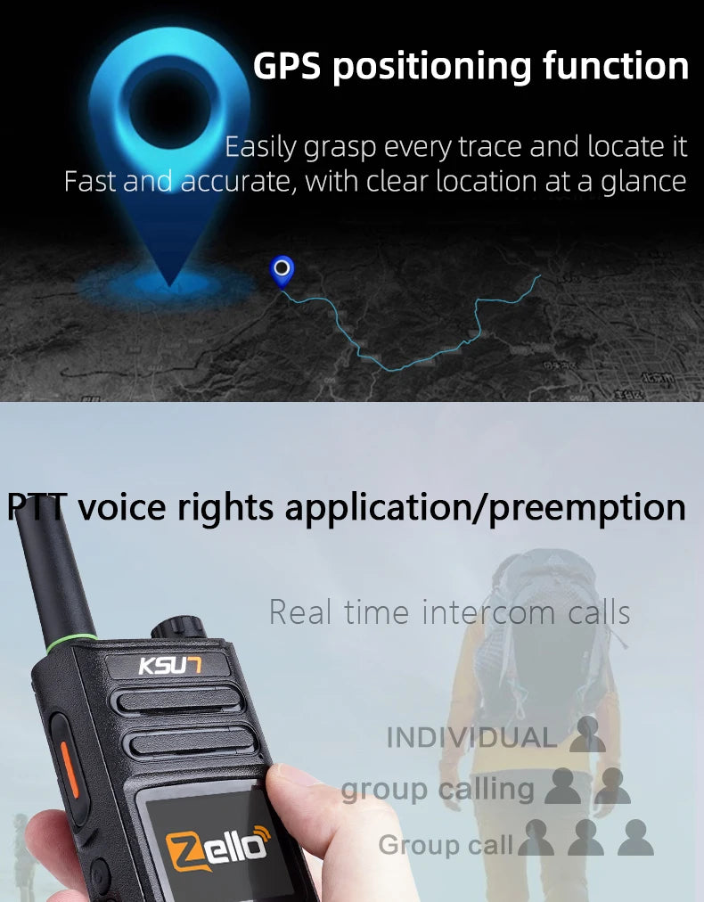 KSUT ZL18 Talkie-Walkie Professionnel 4G WiFi Zello POC — Communication Sans Limite - BLACKBEARD OUTDOOR INDUSTRIES