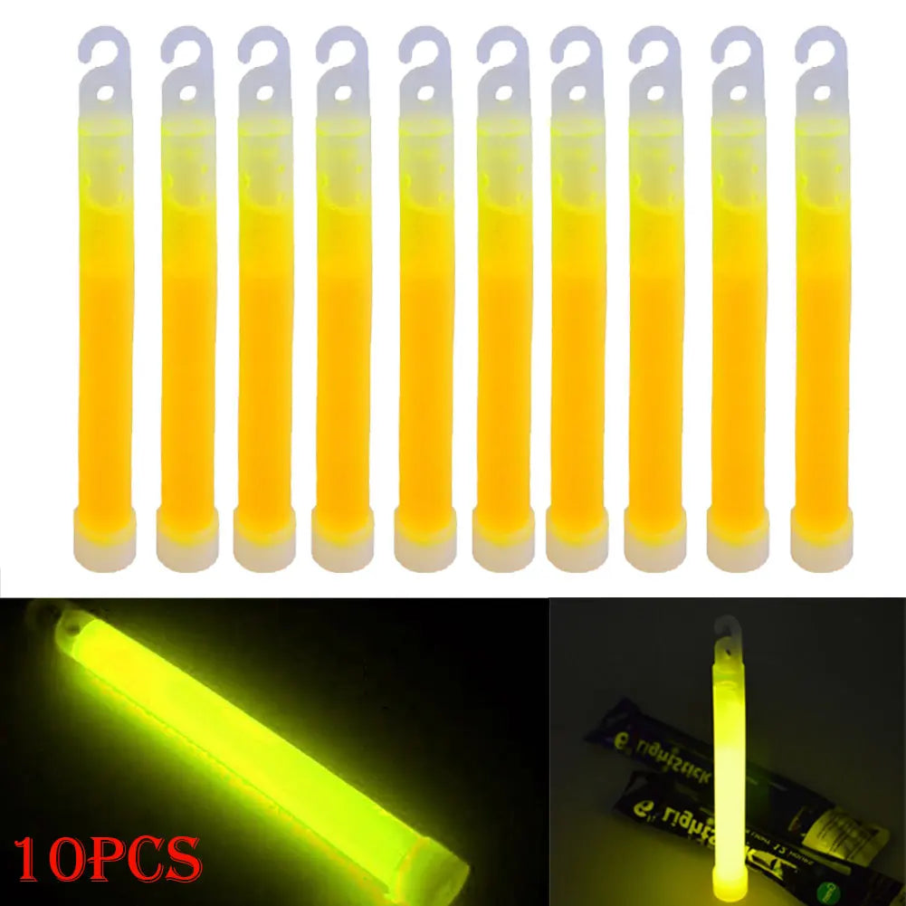 Lot de 10 Bâtons Lumineux Fluorescents avec Crochet – 6 pouces (15 cm) - BLACKBEARD OUTDOOR INDUSTRIES
