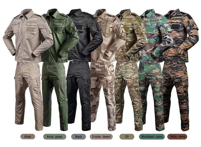 Set de Vêtements Tactiques BDU - Chemise et Pantalon Camouflage pour Entraînement en Plein Air, Randonnée, Chasse, Airsoft, Sniper, Combat, Ghillie Suit - BLACKBEARD OUTDOOR INDUSTRIES
