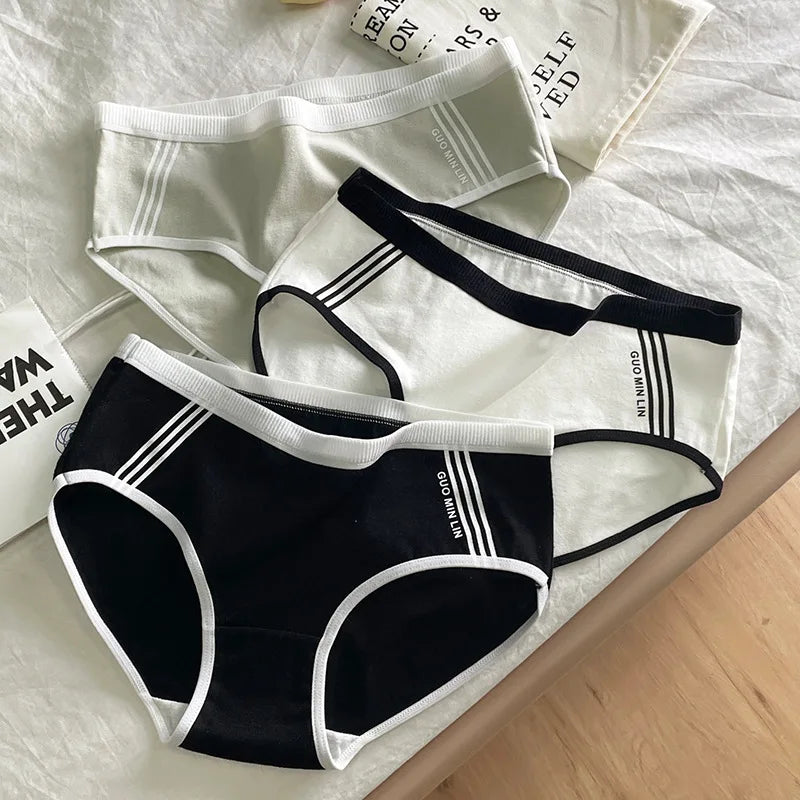 Lot de 3 Culottes en Coton de Style Sport – Sous-vêtements Féminins, Confortables, Respirants, Taille Moyenne, Lingerie Sexy et Taille Plus - BLACKBEARD OUTDOOR INDUSTRIES