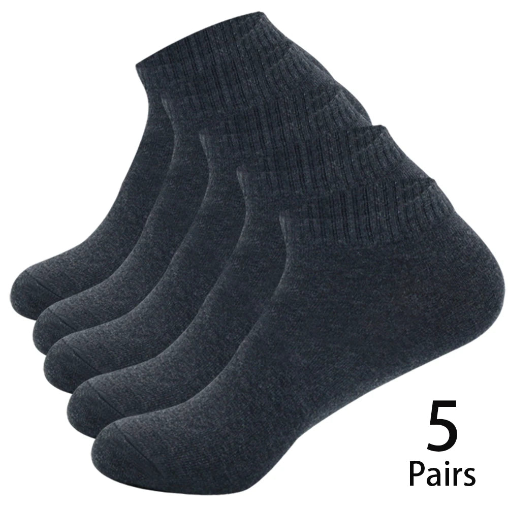 5 Paires de Chaussettes Basses pour Hommes – Coton, Couleur Unie (Noir/Blanc) BLACKBEARD OUTDOOR INDUSTRIES