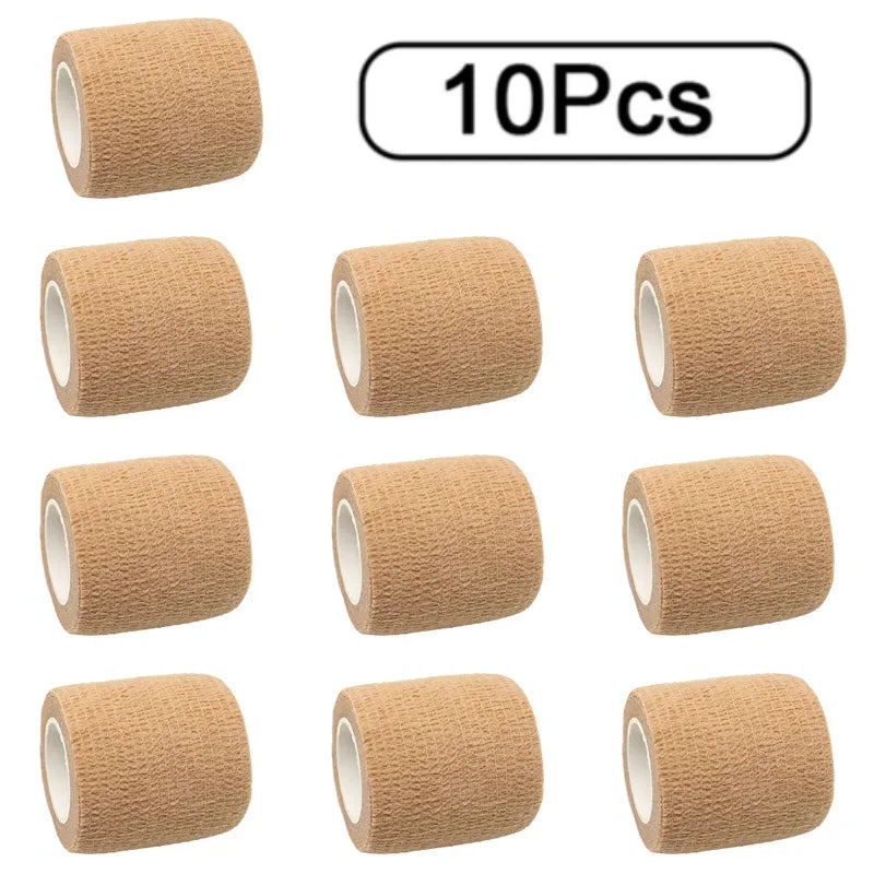 10 Rouleaux de Bande Auto-adhésive Élastique - Bandage Sportif, Tape de Protection pour Articulations (Genou, Doigt, Épaule) et Accessoires Tatouage - BLACKBEARD OUTDOOR INDUSTRIES