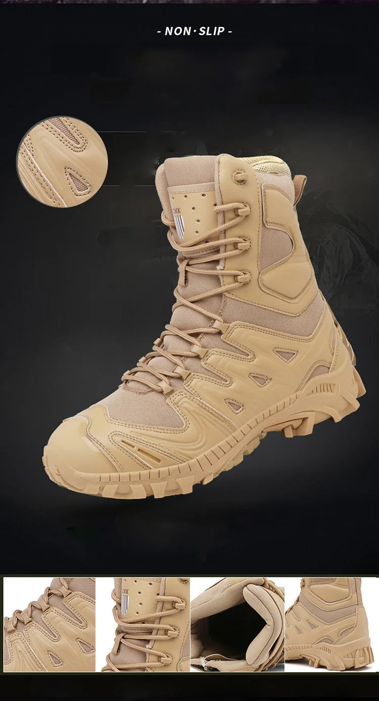 Bottes Tactiques Combat Désert pour Homme - Résistantes, Étanches et Confortables pour Randonnée et Sports Outdoor - BLACKBEARD OUTDOOR INDUSTRIES