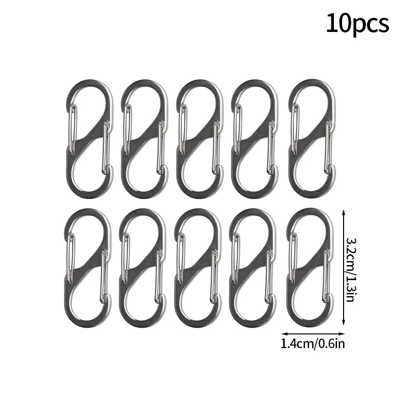 5PCS Mousquetons Tactiques en S – Mini Clip Aluminium Anti-Vol pour Camping & Randonnée - BLACKBEARD OUTDOOR INDUSTRIES