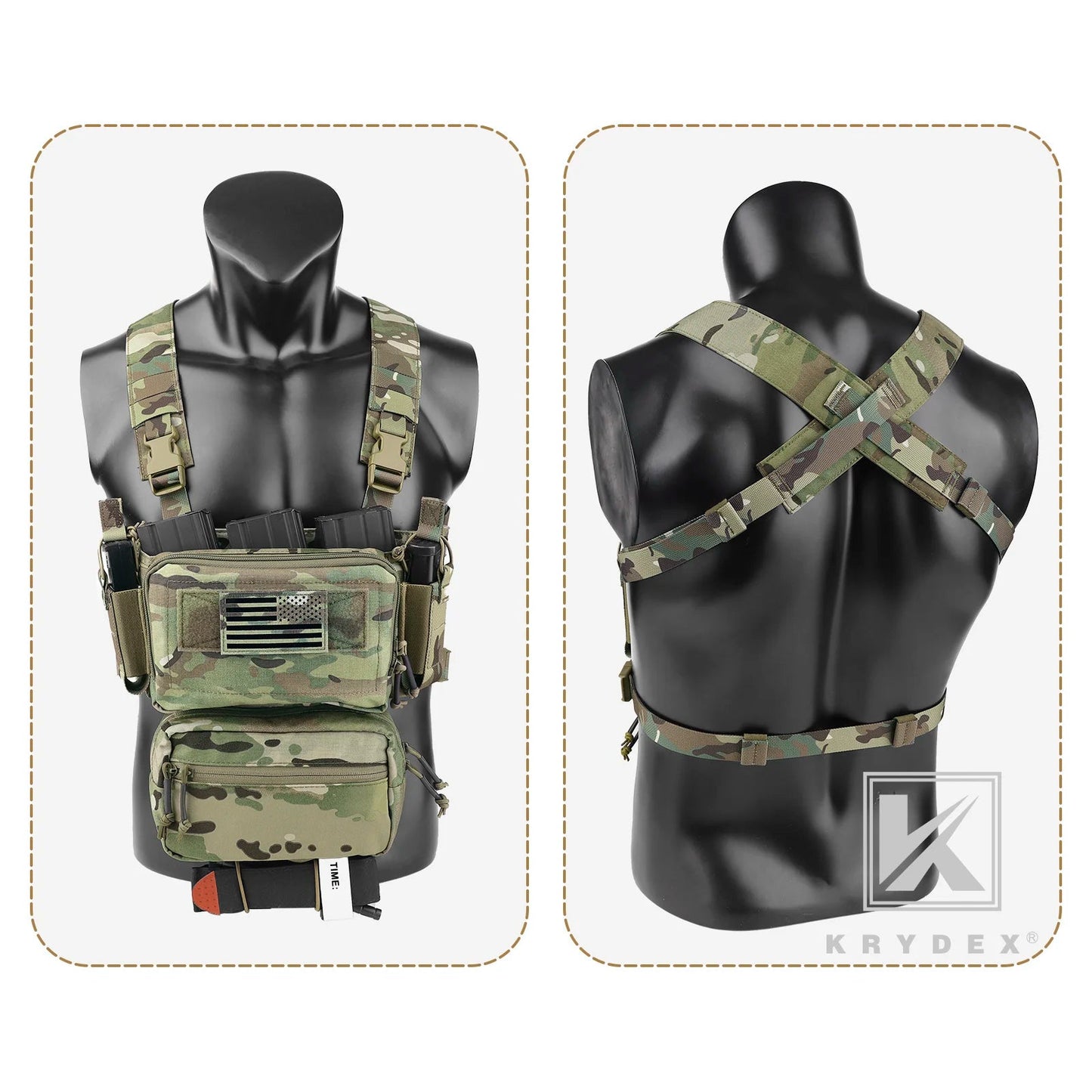 KRYDEX Tactical Flatpack D3 Backpack & D3CR Chest Rig Vest - Système modulable Camouflage pour Chasse, Airsoft et Activités Extérieures BLACKBEARD OUTDOOR INDUSTRIES