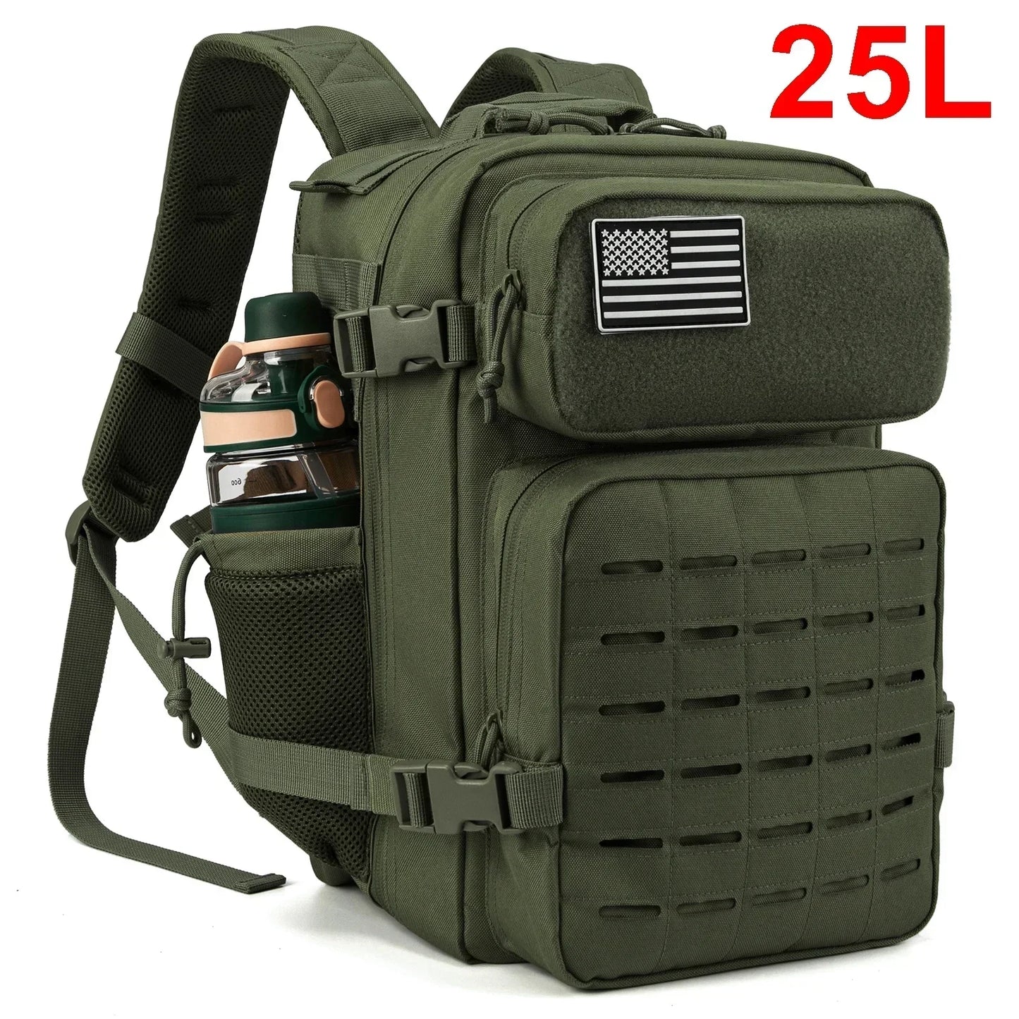 Sac à Dos Tactique 25L / 45L pour Homme et Femme – Laser Cut MOLLE, Sac Polyvalent pour Randonnée, École et Gym - BLACKBEARD OUTDOOR INDUSTRIES