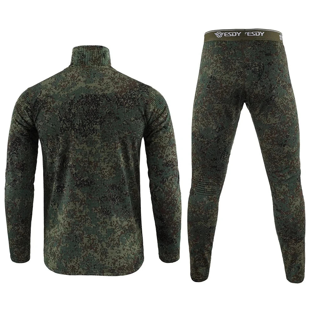 Ensemble de Sous-Vêtements Thermiques pour Homme – Sous-Vêtements Chauds en Fleece, Sèche-Vite, Compression, Long Johns pour l'Hiver – Vêtements Militaires/Armée BLACKBEARD OUTDOOR INDUSTRIES