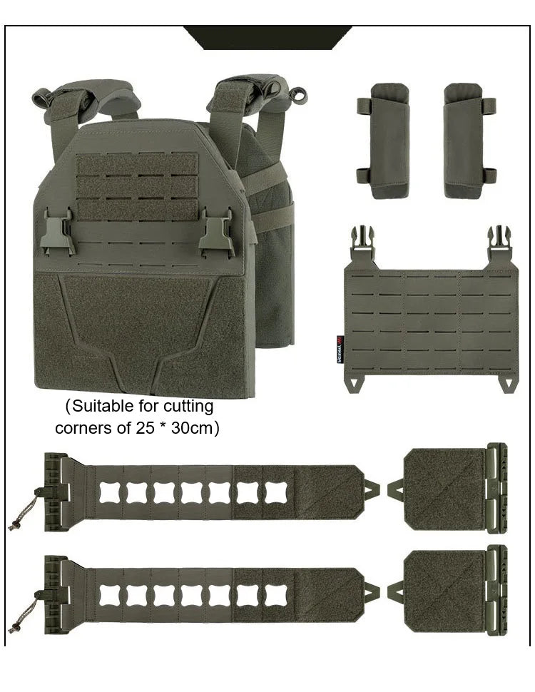 Gilet Tactique à Libération Rapide YAKEDA – Gilet de Protection pour Homme, Porte-plaques, Armure de Combat, Entraînement en Extérieur et Airsoft BLACKBEARD OUTDOOR INDUSTRIES