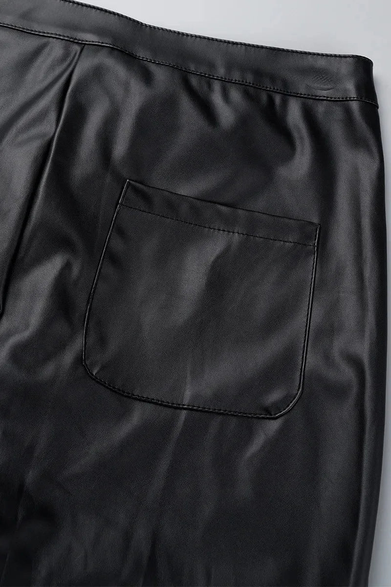 Pantalon Femme Taille Haute Slim – Effet Cuir PU Brillant – Coupe Skinny Style Européen - BLACKBEARD OUTDOOR INDUSTRIES