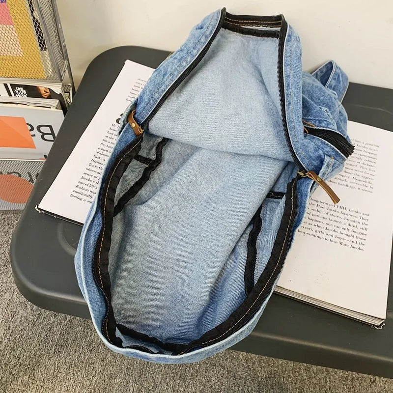 🎒 Sac à Dos en Jean Tendance – Style Denim | Grande Capacité Étudiante | Multi-Poches | Unisexe - BLACKBEARD OUTDOOR INDUSTRIES