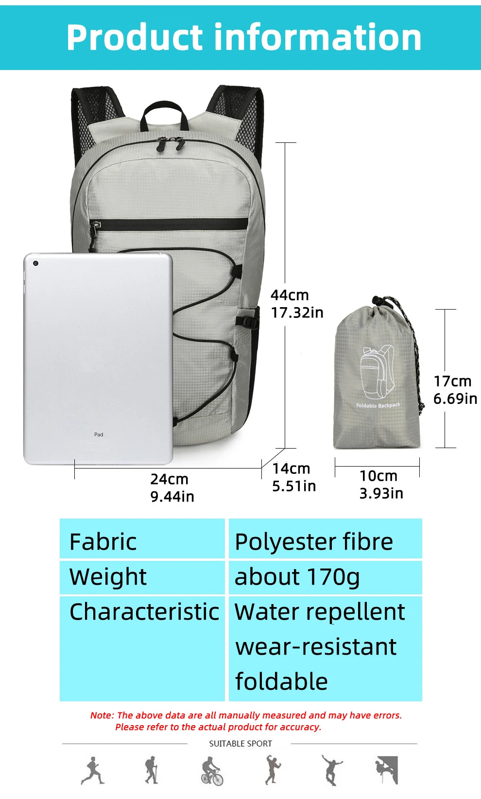 Sac à Dos Pliable Ultraléger – Sac à Dos Outdoor Polyvalent pour Randonnée, Escalade & Voyage - BLACKBEARD OUTDOOR INDUSTRIES