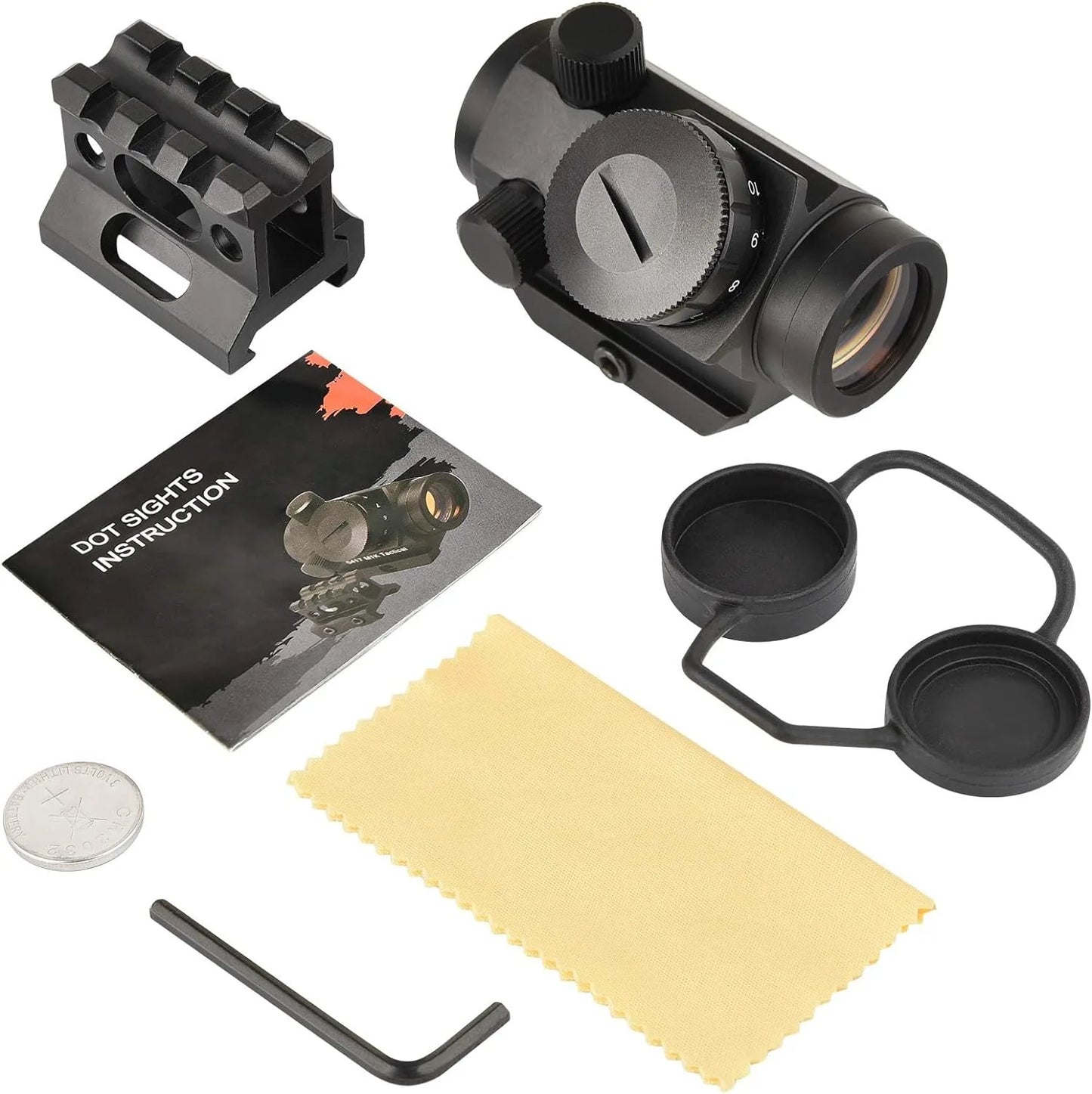 Viseur Point Rouge 2 MOA – Reflex Sight 1x25 mm – Étanche, Antichoc et Anti-buée – Avec Rehausseur de 1 pouce - BLACKBEARD OUTDOOR INDUSTRIES
