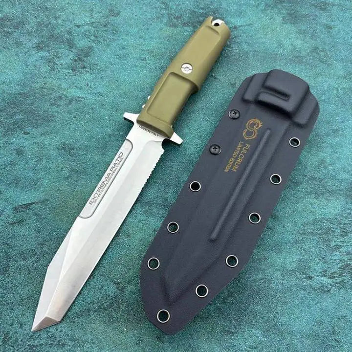 EX Fulcrum Couteau Tactique Outdoor – Lame Fixe en Acier Haute Dureté avec Étui - BLACKBEARD OUTDOOR INDUSTRIES