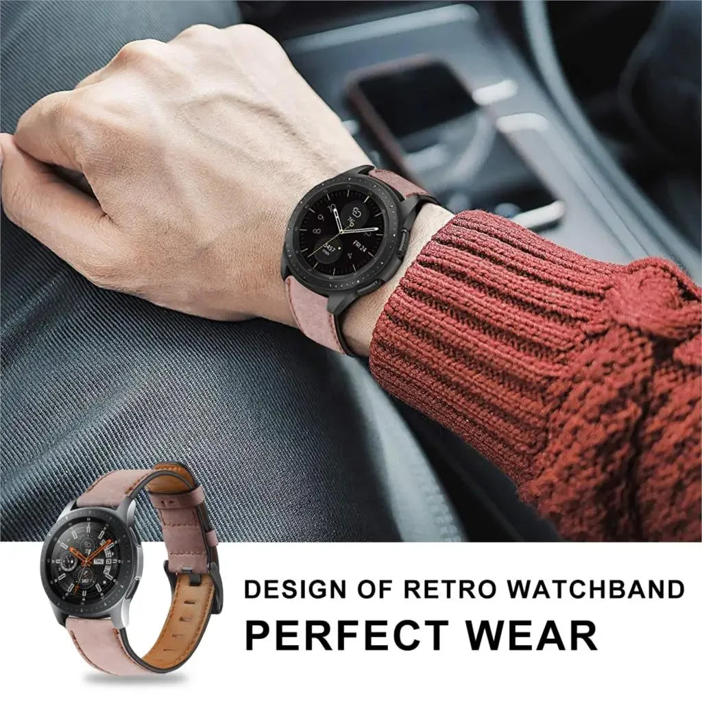 Bracelet en Cuir Rétro pour Montres Samsung Galaxy, Huawei, Amazfit et Plus - 20mm / 22mm BLACKBEARD OUTDOOR INDUSTRIES