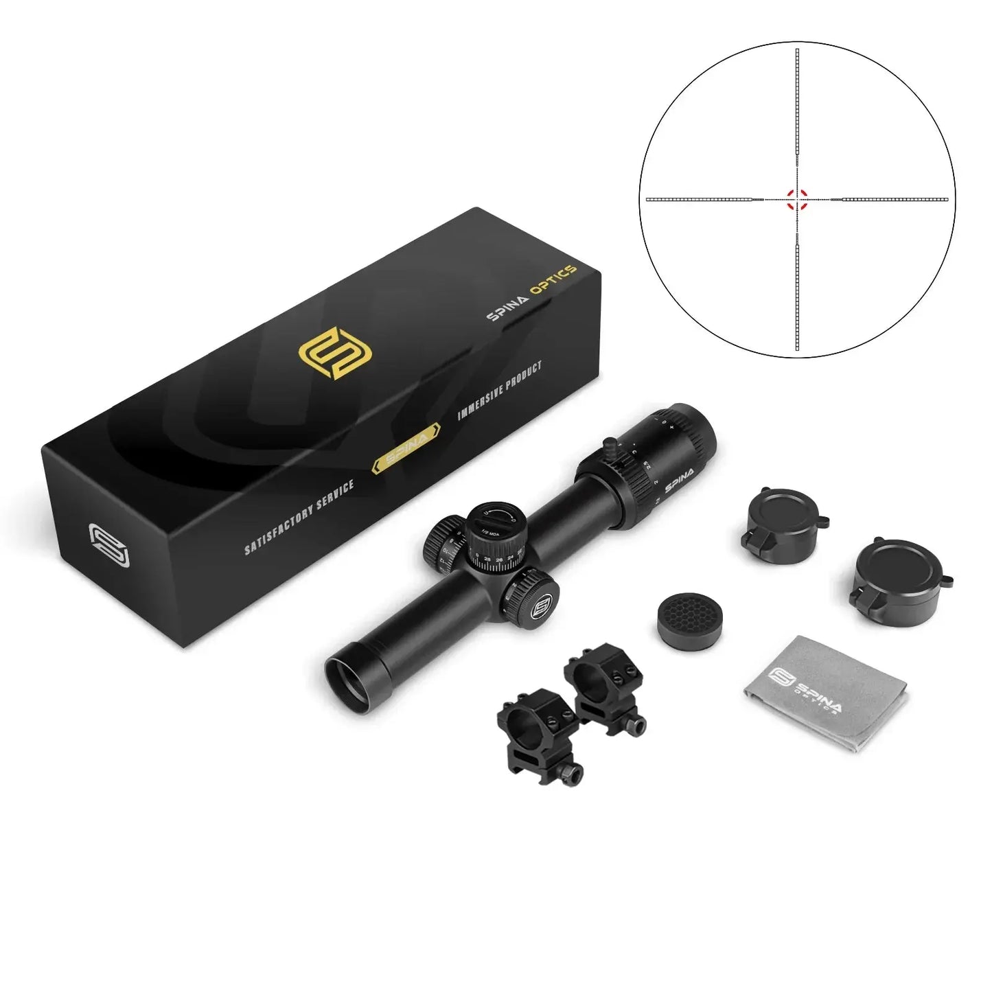 SPINA OPTICS WolfChase LPVO 1.2-6x24 FFP/SFP - Lunette de Tir pour Fusil, Viseur à Point Rouge, Optique de Chasse et CQB Ma boutique