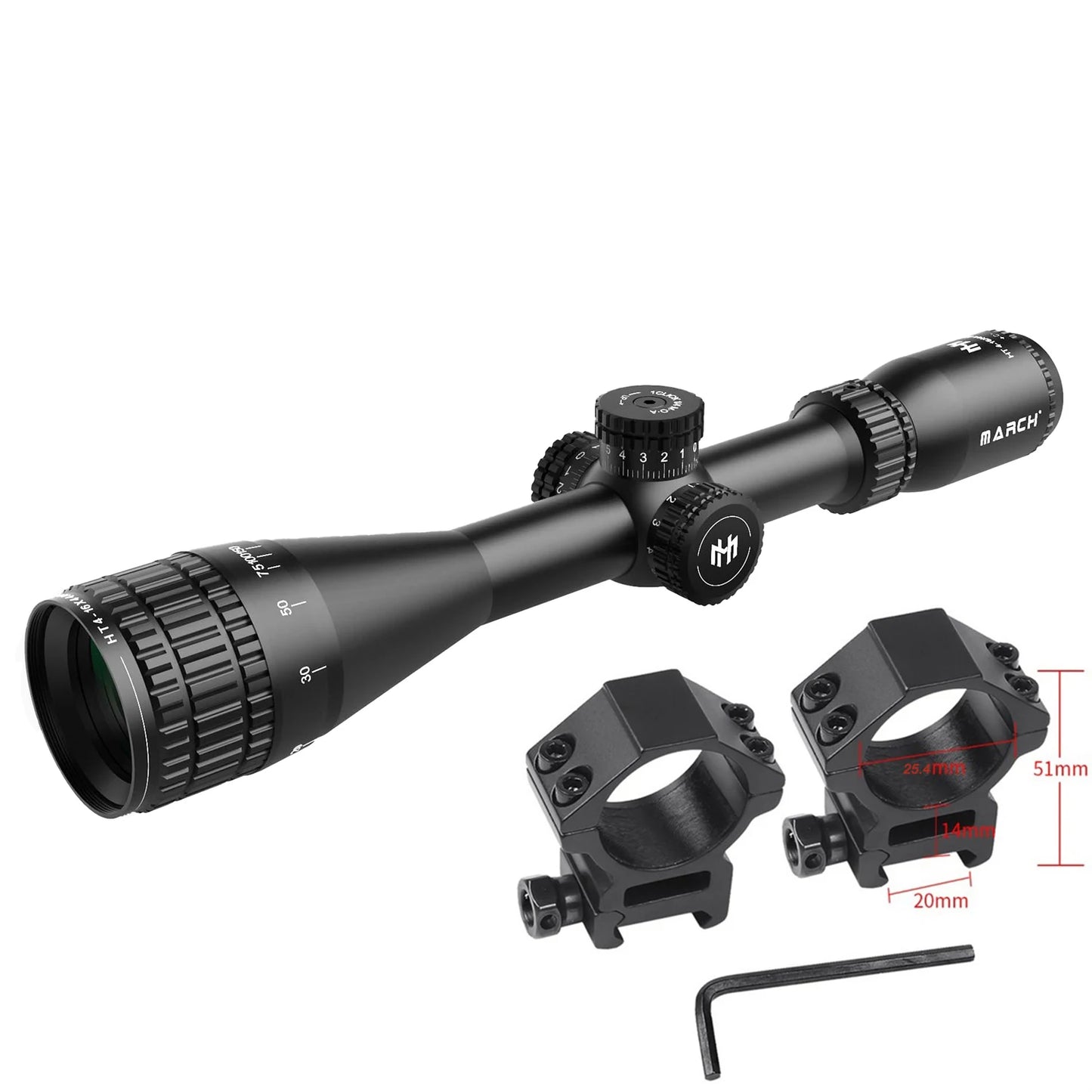 March HT4-16X44AOE Lunette de Visée Tactique - BLACKBEARD OUTDOOR INDUSTRIES