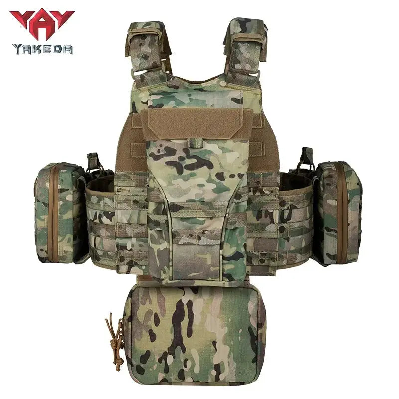 YAKEDA Porte-Plaque VT-8832 - dégagement rapide avec système MOLLE et pochettes utilitaires Ma boutique