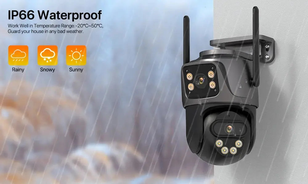 Caméra de Surveillance 4K 8MP PTZ WiFi Double Objectif | Vision Nocturne Couleur | Détection Humaine | Audio Bidirectionnel | iCSee Ma boutique