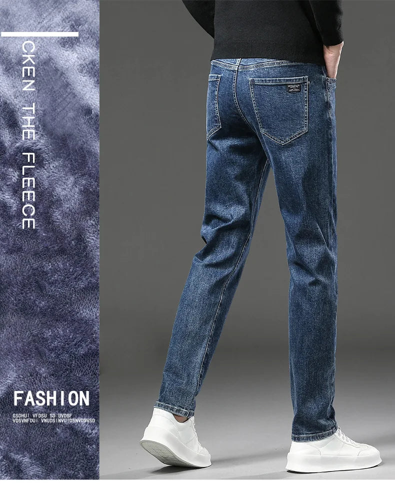 Jeans d'Hiver pour Homme - Coupe Slim Droite, Élastiques, Fleece Intérieur Chaud BLACKBEARD OUTDOOR INDUSTRIES