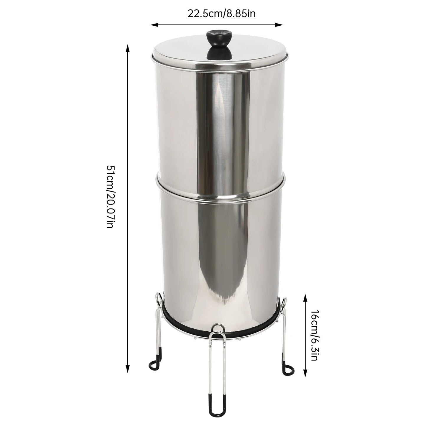 Système de Filtration d’Eau par Gravité – 2,25 Gallons en Acier Inoxydable avec 2 Filtres à Charbon Chargés à l’Argent Ma boutique