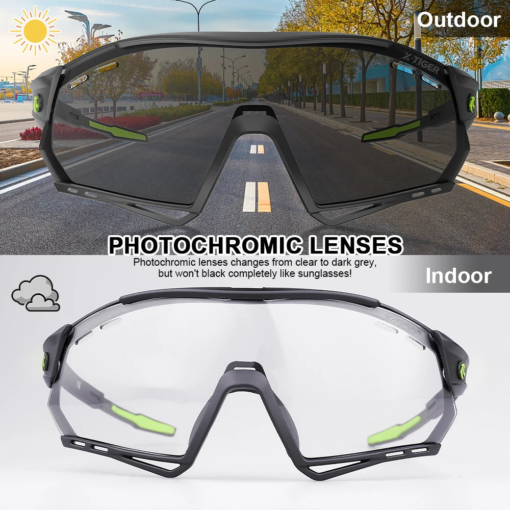 X-TIGER Lunettes de Cyclisme 5 Verres – UV400, Polarisées – Pour Vélo, Running, Pêche & Sports Extérieurs - BLACKBEARD OUTDOOR INDUSTRIES