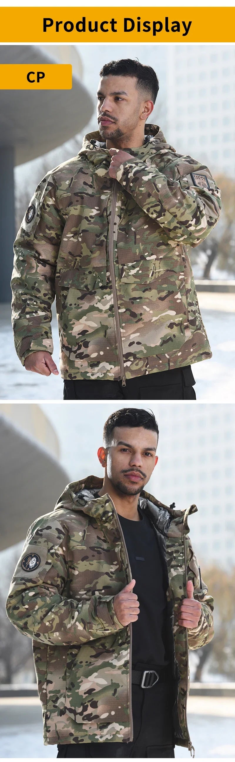 Ensemble d’Hiver Chasse Outdoor – Veste et Pantalon Camouflage Épais, Chauds, Imperméables, Uniforme Tactique Résistant à l’Usure - BLACKBEARD OUTDOOR INDUSTRIES