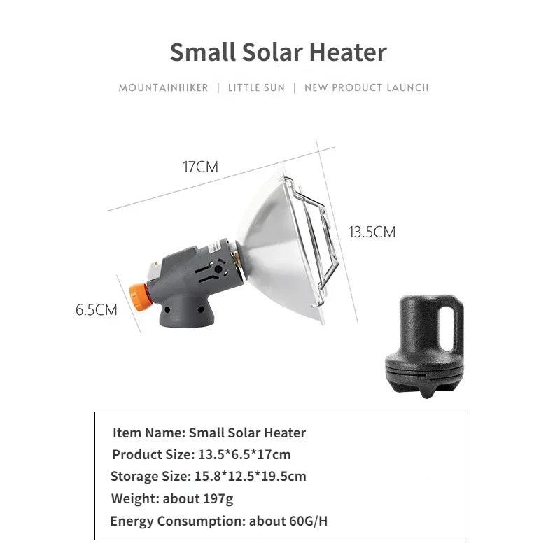 MOUNTAINHIKER Portable Mini Sun Gas Heating Stove Chauffage Gaz Portable Compact pour Camping et Activités Outdoor - BLACKBEARD OUTDOOR INDUSTRIES