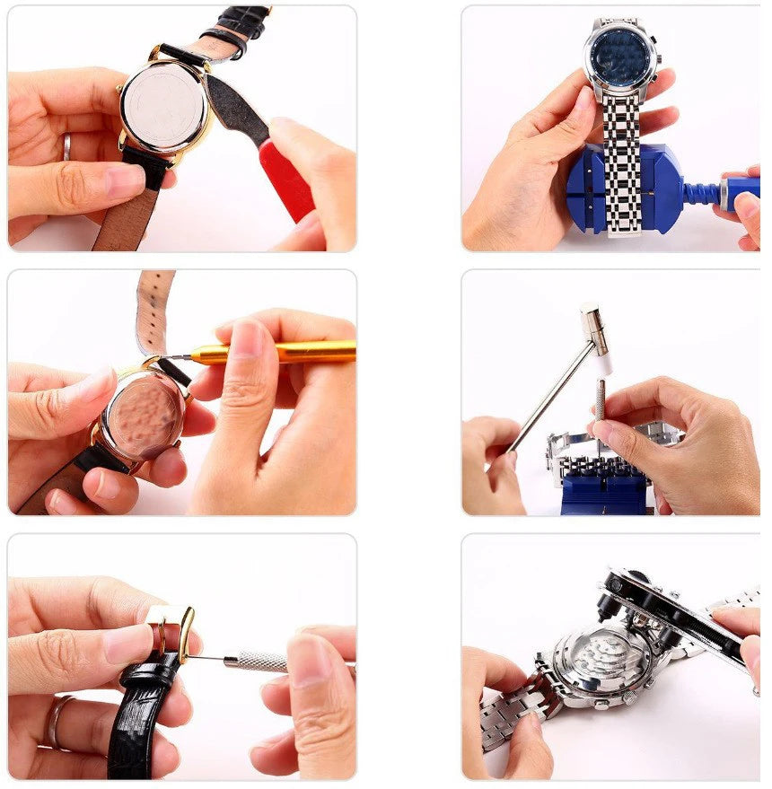 Kit d'Outils de Réparation de Montres - Outils de Remplacement de Piles, Retrait de Maillons, Ouvre-Boîtier, Gants Antistatiques - BOXUEQI BLACKBEARD OUTDOOR INDUSTRIES