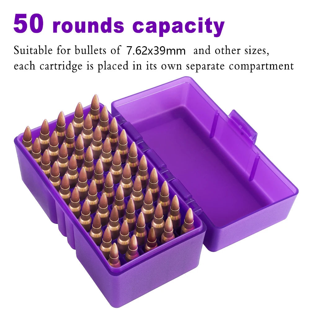 Boîte de Rangement pour Munitions – 50 ou 100 Coups | Calibres .223/5.56mm, 7.62x39mm, .38 Spé , 9mm Ma boutique
