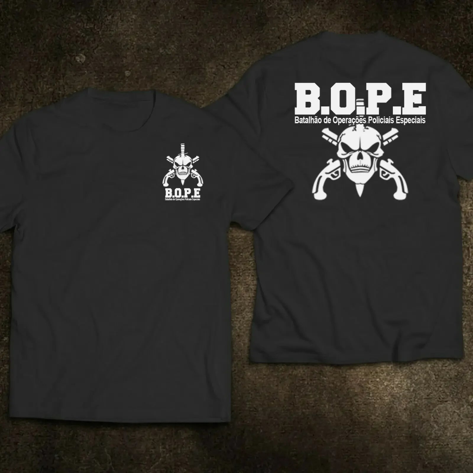 T-shirt BOPE Brésil – Force Spéciale Élite – 100% Coton, Manches Courtes, Col Rond (O-Neck) - BLACKBEARD OUTDOOR INDUSTRIES