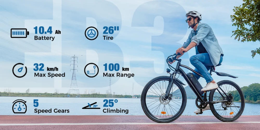 iScooter EB3 Vélo Électrique Adulte – 250W, Batterie 36V 10.4Ah, Ville & Loisirs - BLACKBEARD OUTDOOR INDUSTRIES