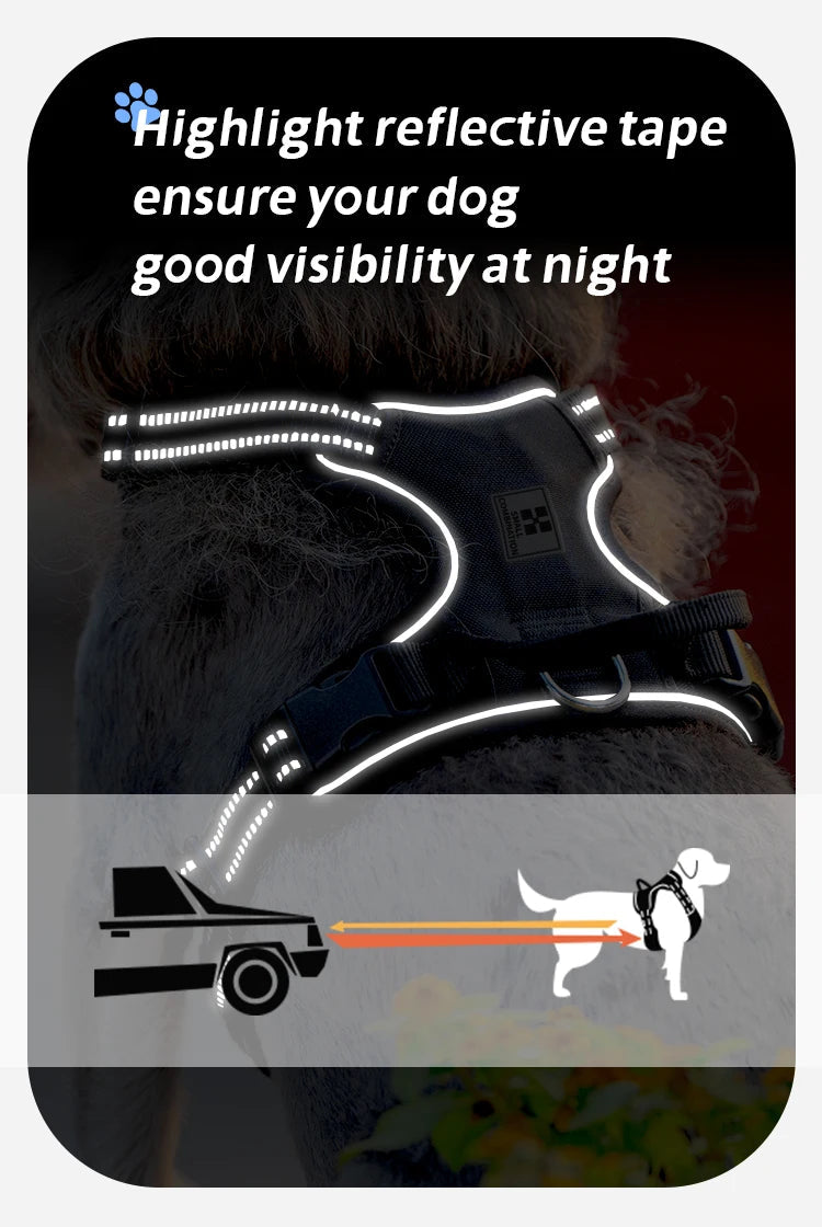 Harnais Anti-Traction Réfléchissant et Rembourré pour Chien – Ajustable pour Petits, Moyens et Grands Chiens Ma boutique