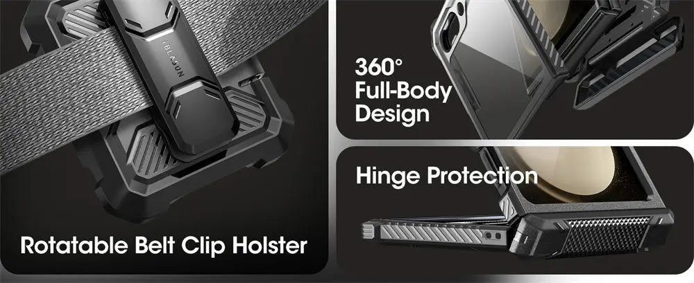 I-BLASON For Samsung Galaxy Z Flip 7 FE/6/5 Case Armorbox Full-Body Military Protection Phone Case with Screen Protector & Stand BLACKBEARD OUTDOOR INDUSTRIES