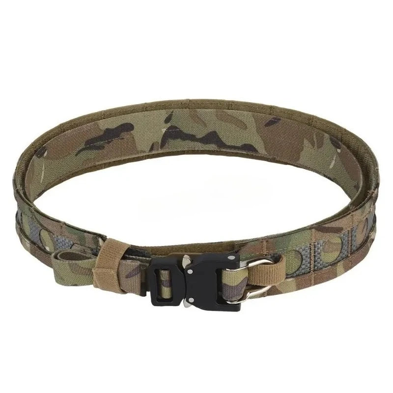 Ceinture Tactique Ferro Bison – Ceinture de Combat à Double Couche avec Boucle Métallique D-Ring, Système MOLLE, Boucle à Détachement Rapide pour Airsoft, Chasse et Activités Tactiques BLACKBEARD OUTDOOR INDUSTRIES